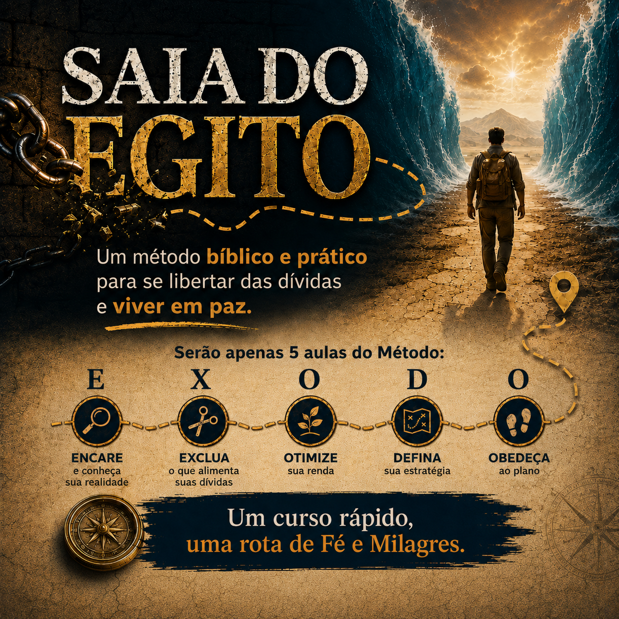 Arte principal do curso Saia do Egito — método bíblico e prático